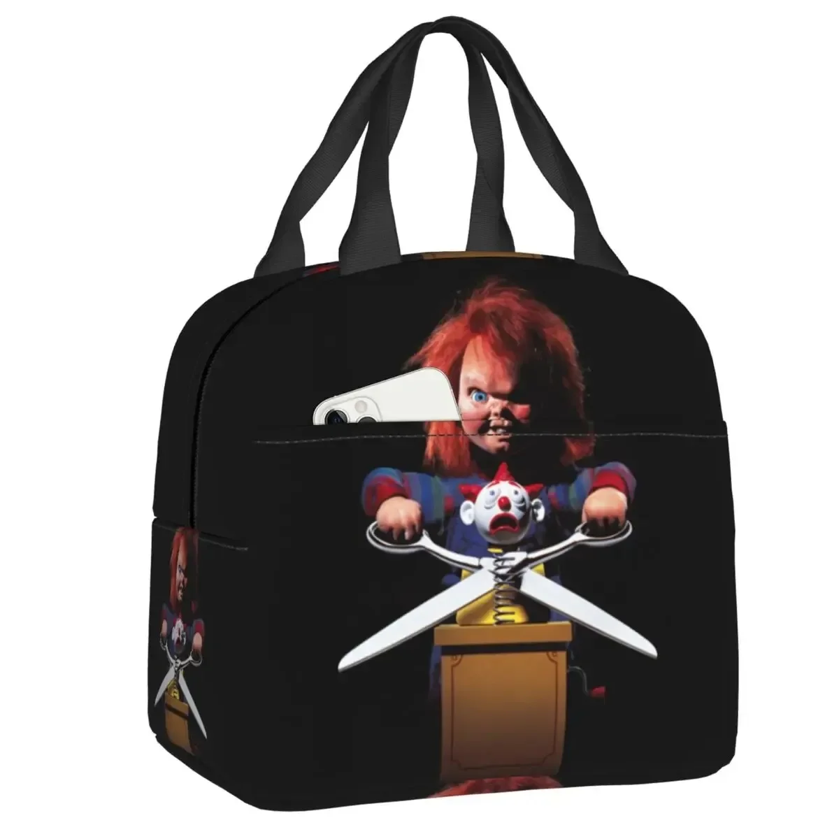 Horror Film Baddies Legends Insulated Lunch Tote Bag for Women Chucky Jason Cooler Thermal Food Lunch Box Kids School Children