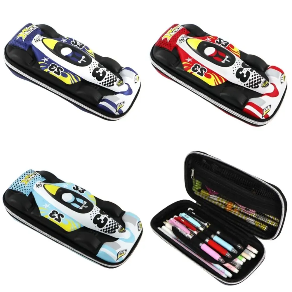 Durable 3D Stationery Box Stereo Racing Car 3-Layers Pencil Case Boy Gift Large Capacity Stationery Storage Organizer Adults