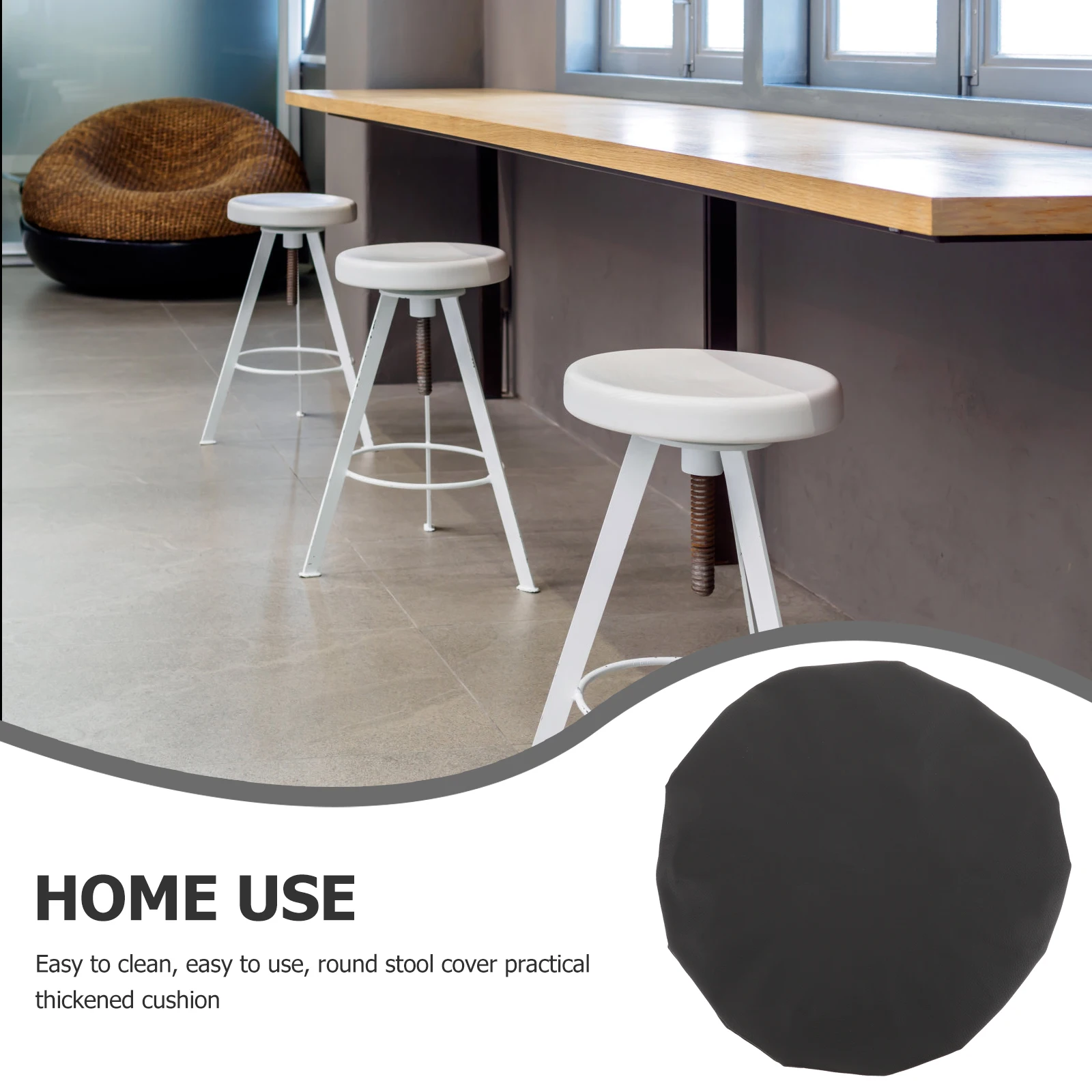 

Stool Cover Round Bar Chair Protector Kitchen Dining Wedding Banquet Easy Clean Maintenance Free