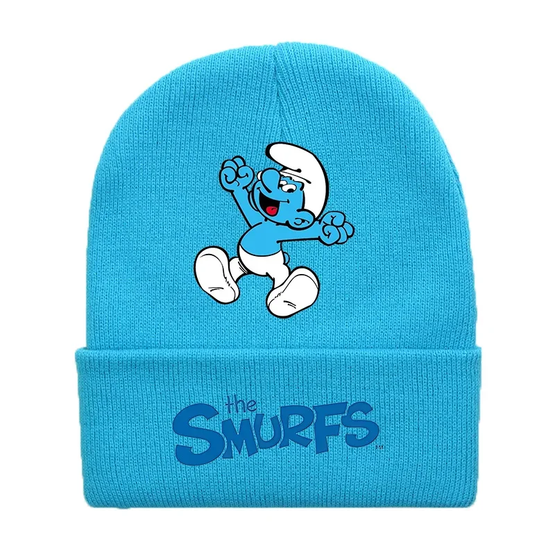 Smurfs cappello lavorato a maglia berretti carini berretto ragazzi ragazze autunno inverno tenere in caldo Skullies cofano Unisex sport per il tempo