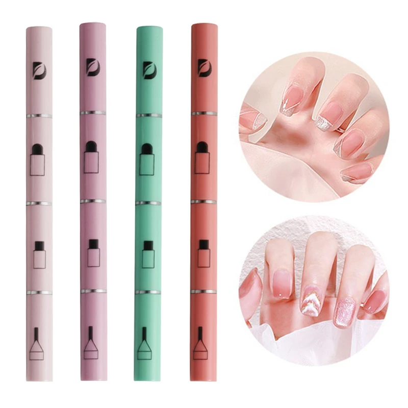 3 In 1 Multifunctional Nail Art Pen Brushes Set Makeup Gadget Detachable Nail Art Brush For Home Travel