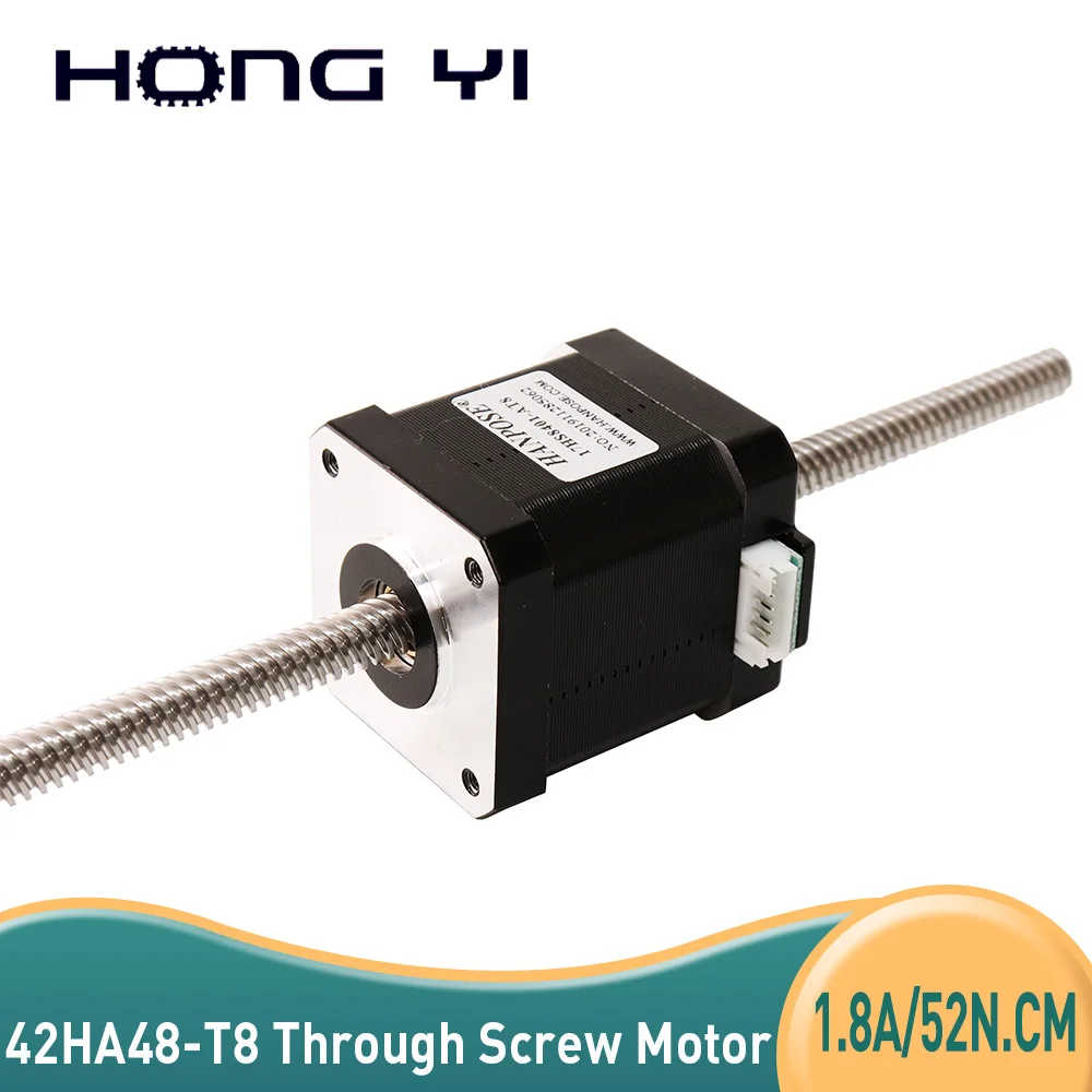 NEMA17  through screw stepper motor 1742HA48-T8*8-100MM 42 Series screw Motor For 3D Printer Monitor Equipment