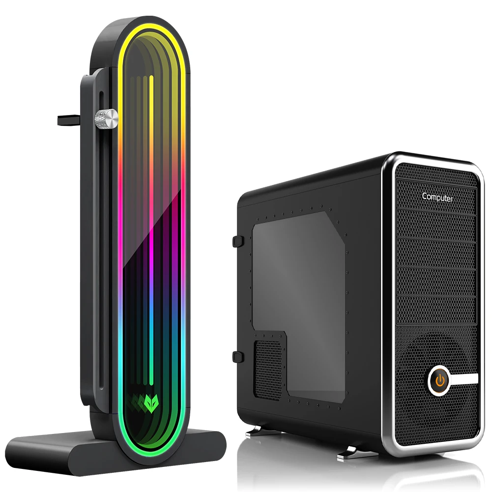 그래픽 카드 GPU 버팀대, ARGB 조절식 비디오 카드 브래킷 스탠드, GPU 지지대 브래킷, GPU 수냉 키트 지지대 스탠드, 5V 3 핀