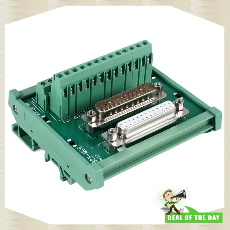 24-Hour Delivery DB25 DIN Rail Mount Interface Module Male/Female Connector Breakout Board