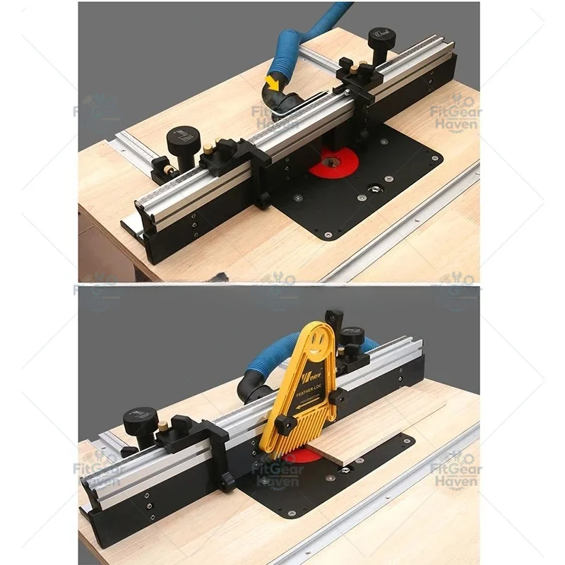 Suitable For 700mm Aluminium Profile Fence W/Fine-tuning T-tracks Sliding Brackets Router Table Fence Miter Gauge  Connecto