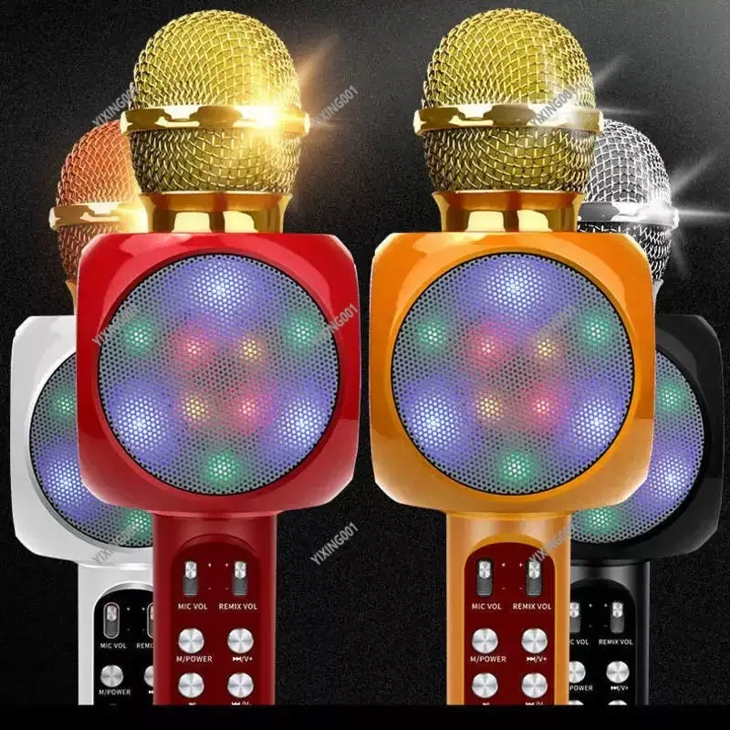 

Upgraded LED Light Wireless Bluetooth Microphone - All-in-One Speaker Mic for Kids Home TV Phone Karaoke