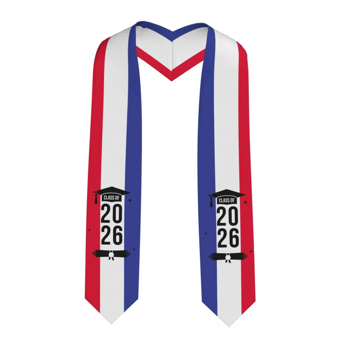 

Полотняная лента-шарф для выпускников с флагом Франции, класс 2026, для иностранных студентов, 183 см в длину