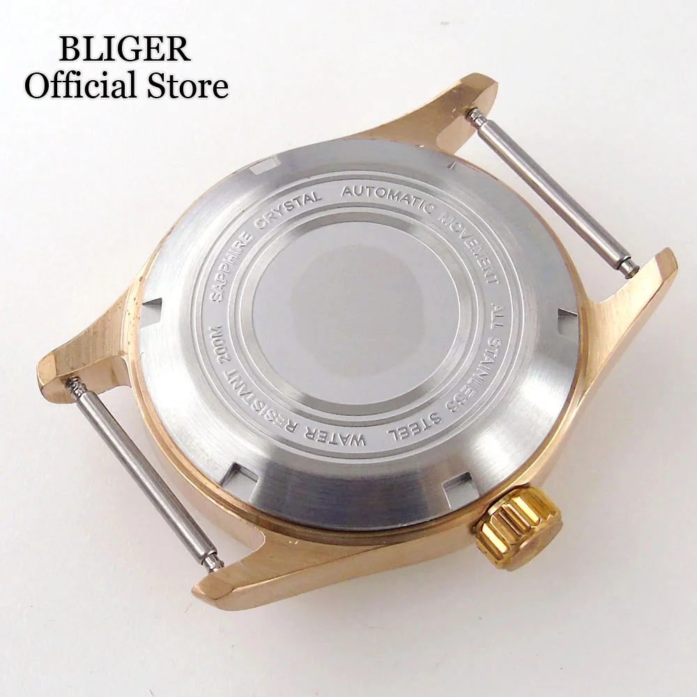 Diving Metal / Cusn8 Real Bronzed Automatic Watch Case 200 Waterproof fit NH35A NH36A Flat Sapphire Crystal