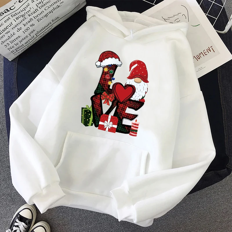 Santa Sweatshirt Women\'s Printed Happy New Year Hoodie Christmas Winter Unisex Casual Pattern Y2k Streetwear Comfort Pullover