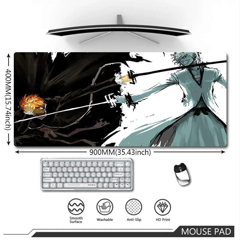 

Manga Mousepad Large Anime Mouse Pad Bleach Desktops For Computer Mats For Mice Speed Waterproof Laptop Keyboard Mat XXL Carpets