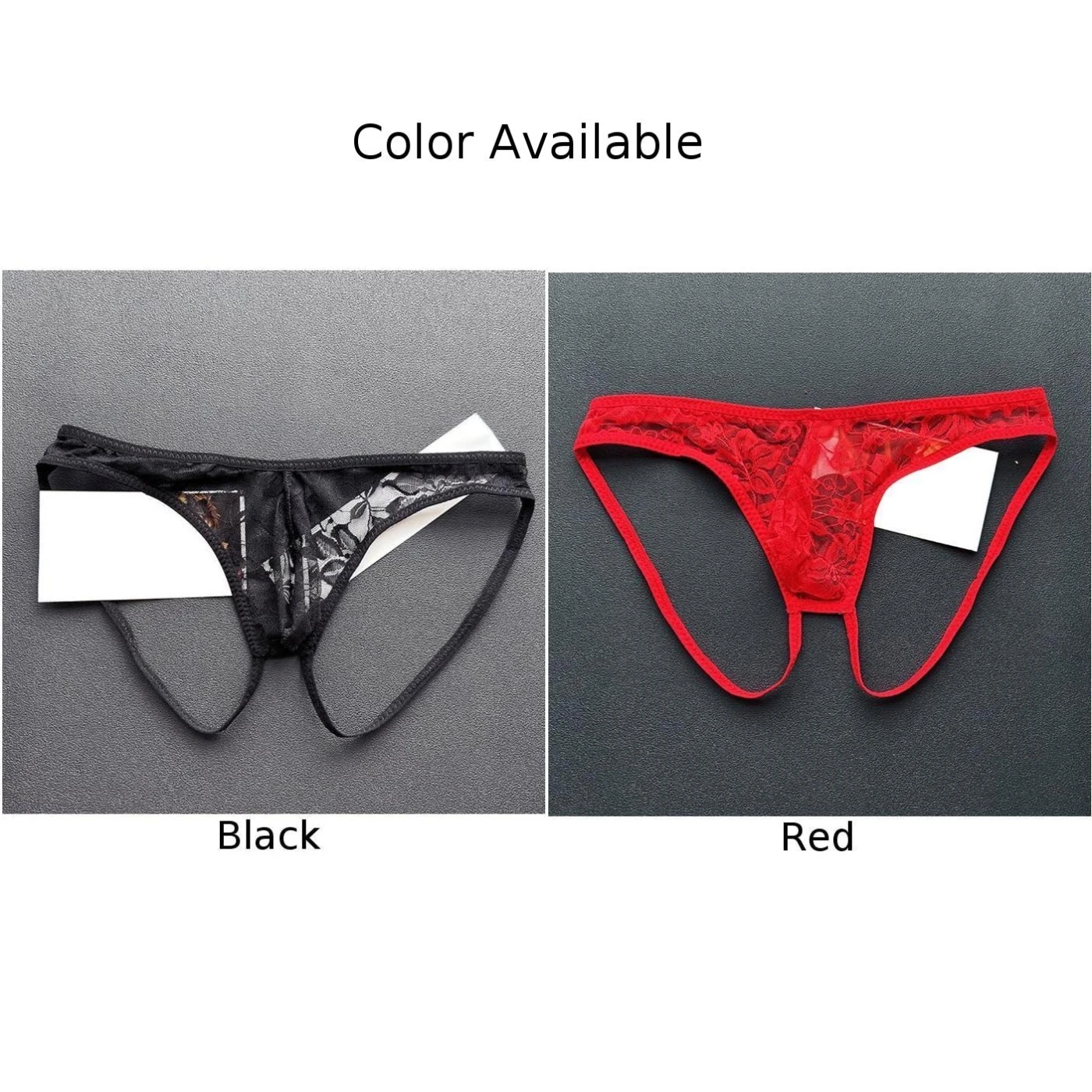 Men Lace Printed See Through U Convex Double Ring Lingerie Shorts Low Waist Panties Underwear Underpants Solid Mens Briefs