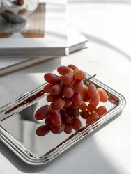 Stainless Steel Mirror Tray Vintage Storage Tray Minimalist Decorative Tray for Home Decoration Center Table Decoration Hotlel