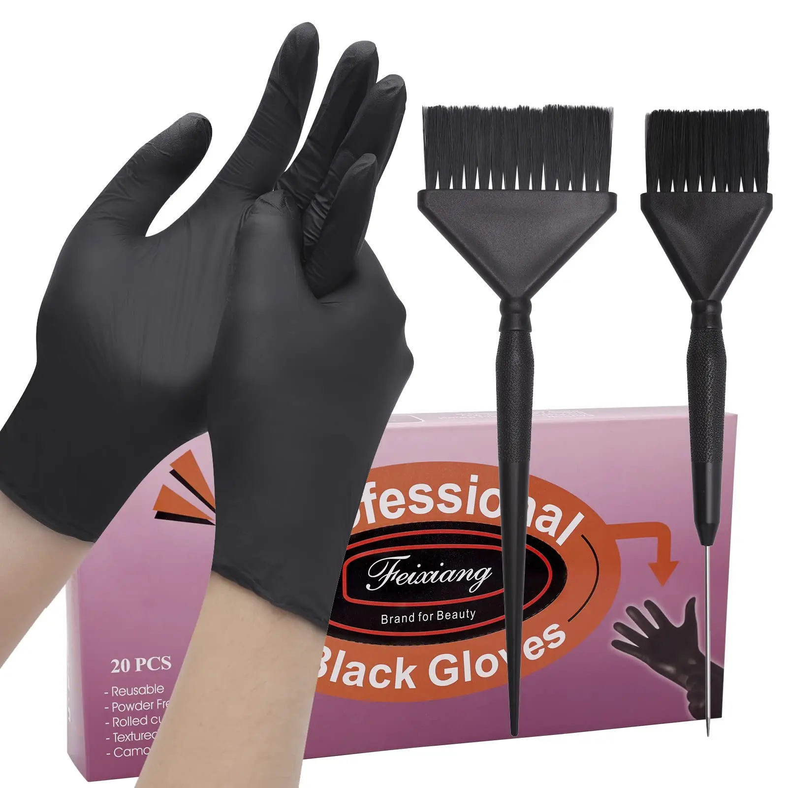 Salon Hairdressing Hair Colouring Rubber Gloves Set Durable Reusable Durable Non-Slip Dying Hair Styling Elasticity Gloves Tool