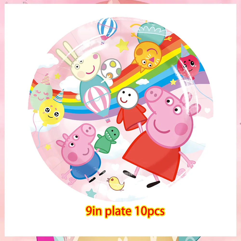 Cartoon Rosa Peppa Pig Geburtstagsparty Dekorations-Set George Pig Partyzubehör Teller Kindergeburtstag Geschenke Babyparty – Detail 27