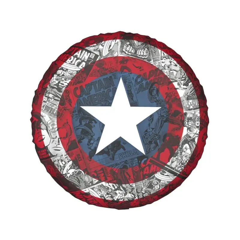 Captain Shield Comic Spare Tire Cover for Mitsubishi Pajero Jeep RV SUV Camper Film Car Wheel Covers 14