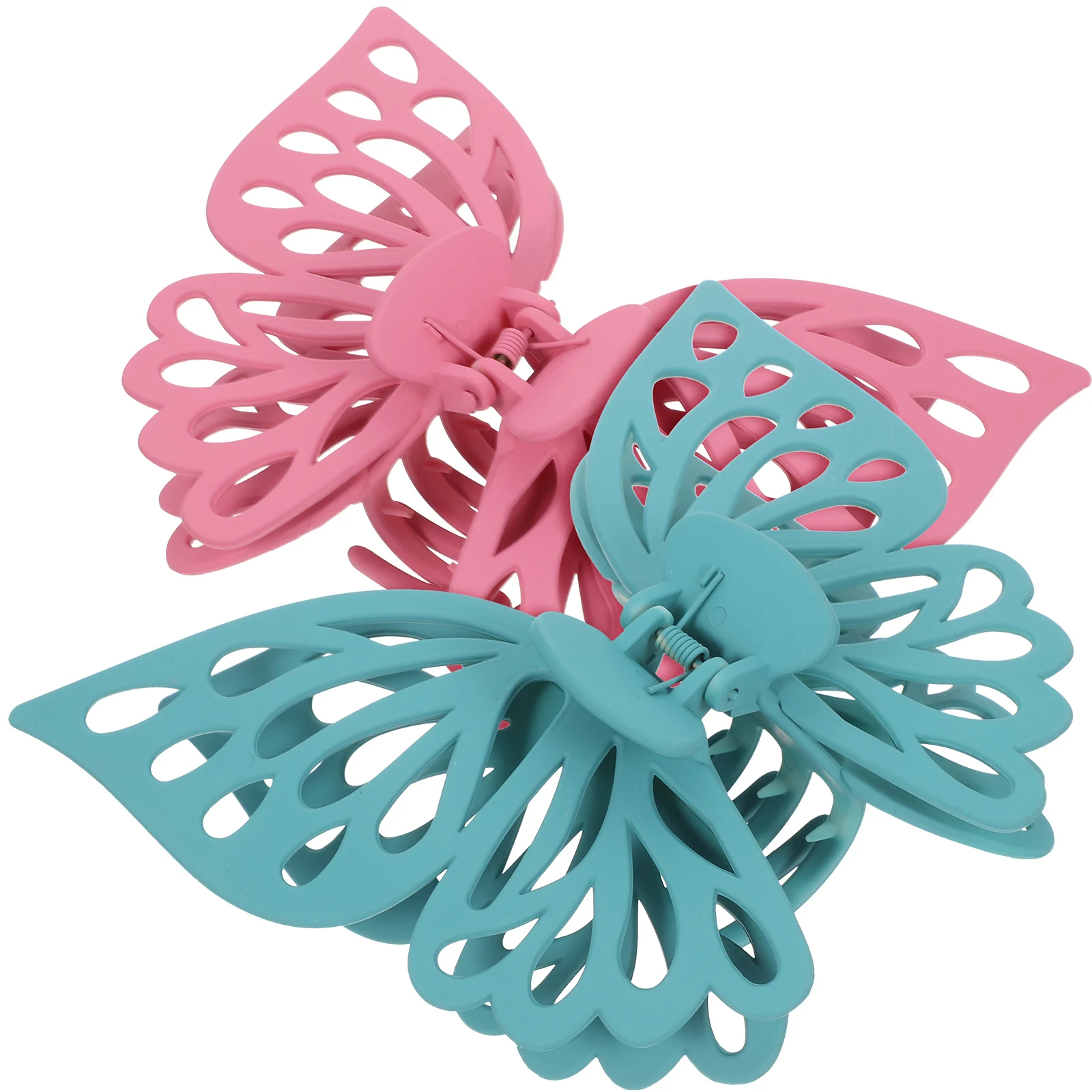 قطعتان من مشابك الشعر على شكل فراشات نابضة بالحياة، مشابك شعر عصرية للارتداء اليومي #6