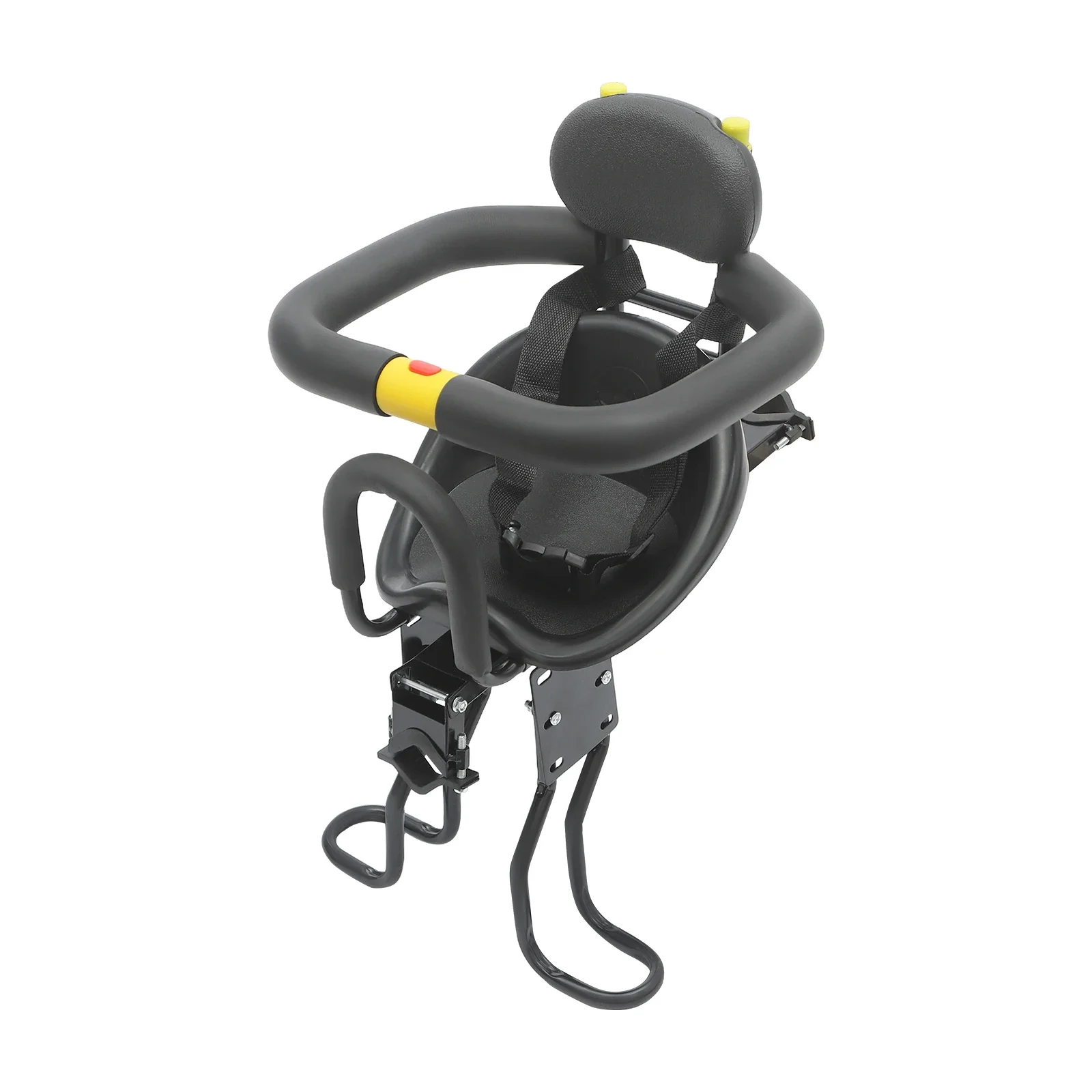 Seggiolino di sicurezza per bambini regolabile per bicicletta con imbracatura di sicurezza e spugna imbottita Capacità di 35 kg Supporto per telaio universale per bambini di età 1-5 anni