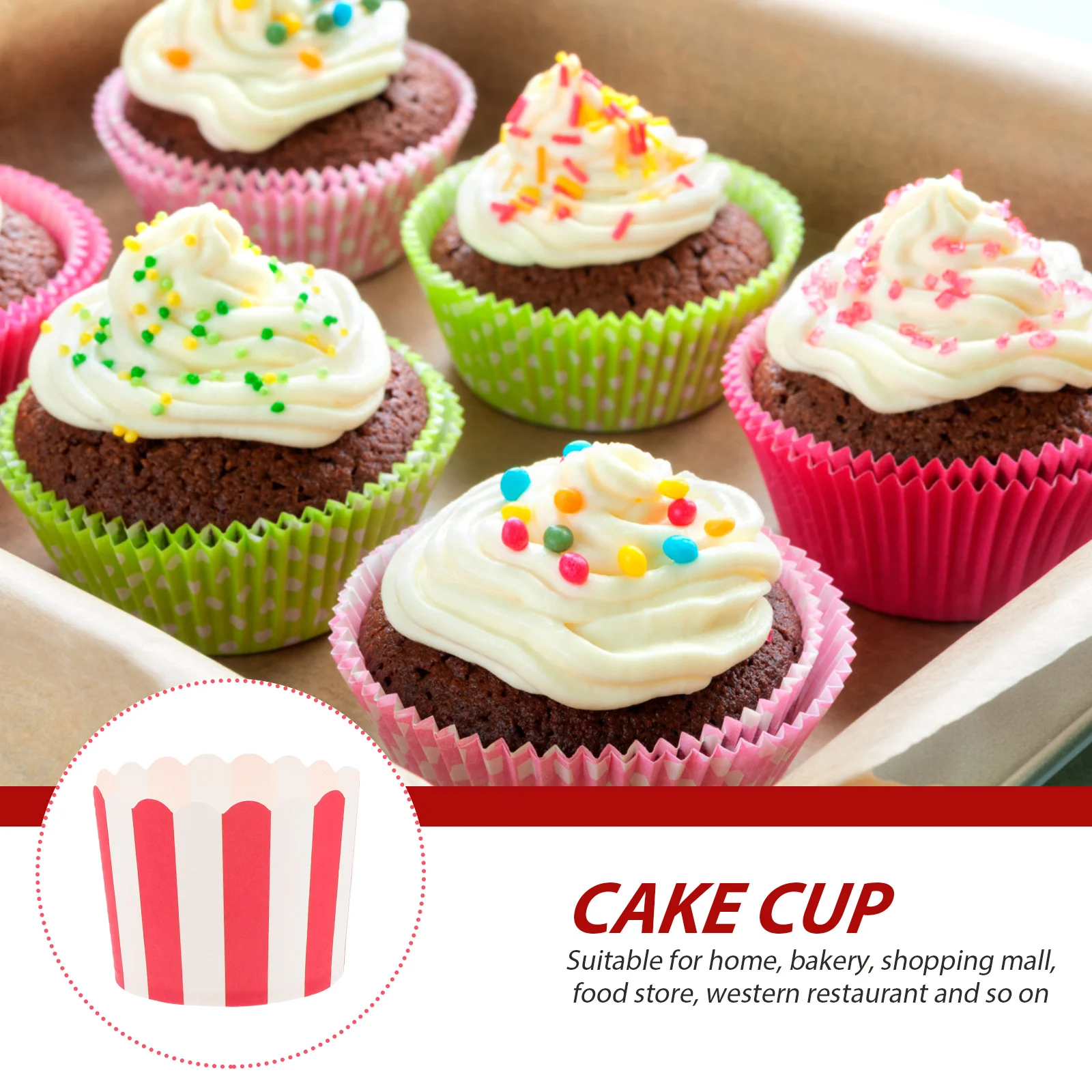 

100pcs Baking Muffin Cups Cupcake Liners Paper Greaseproof Heat Resistant Large Quantity Home Bakery Use Snack Dessert Pastry