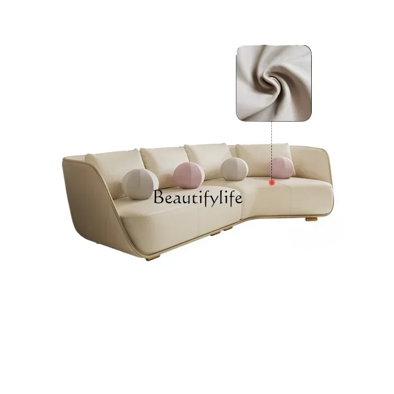 American light luxury special-shaped corner sofa curved leather sofa