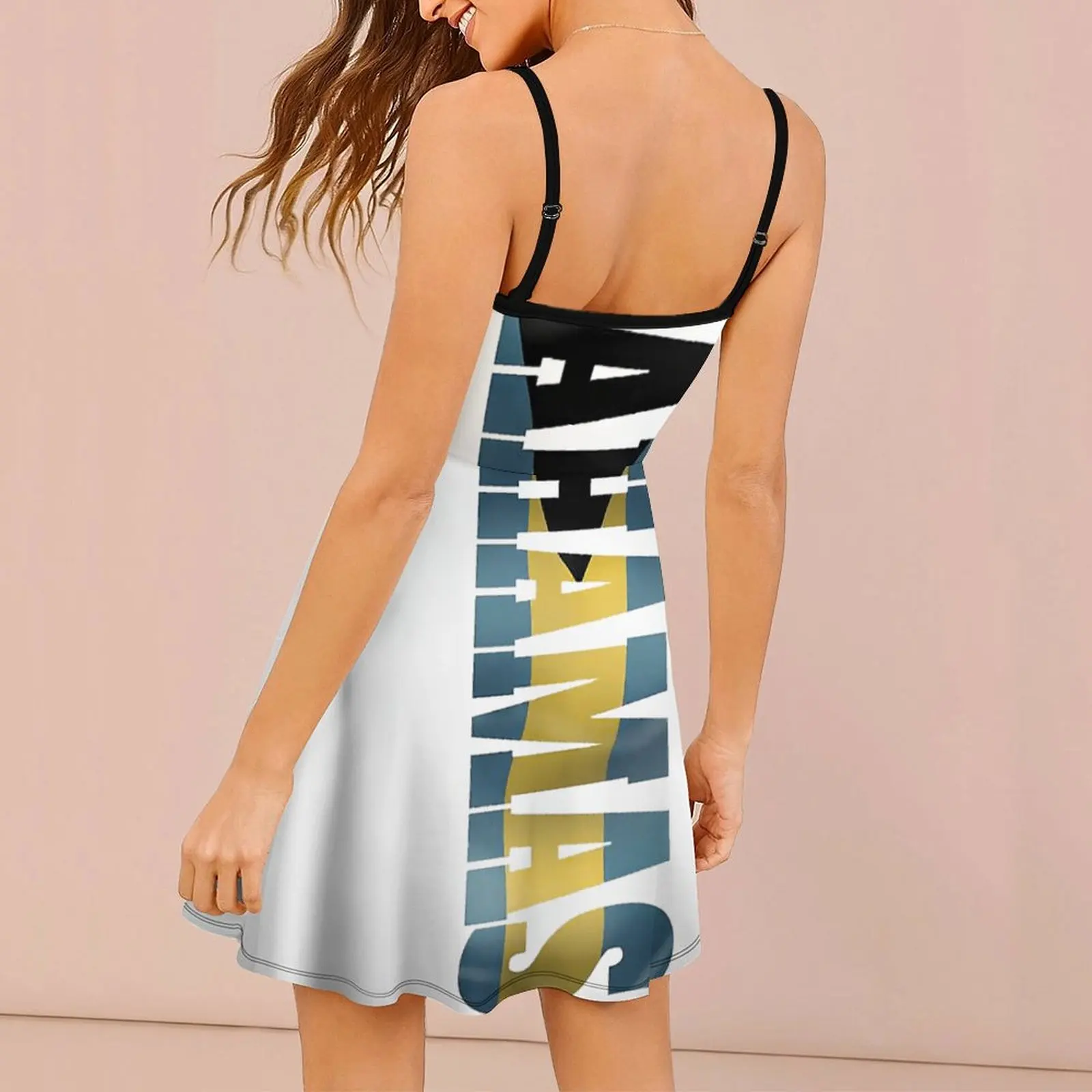 The Bahamas Text Flag Cute Sexy  Woman's Dress Women's Sling Dress Humor Graphic Cocktails Dresses