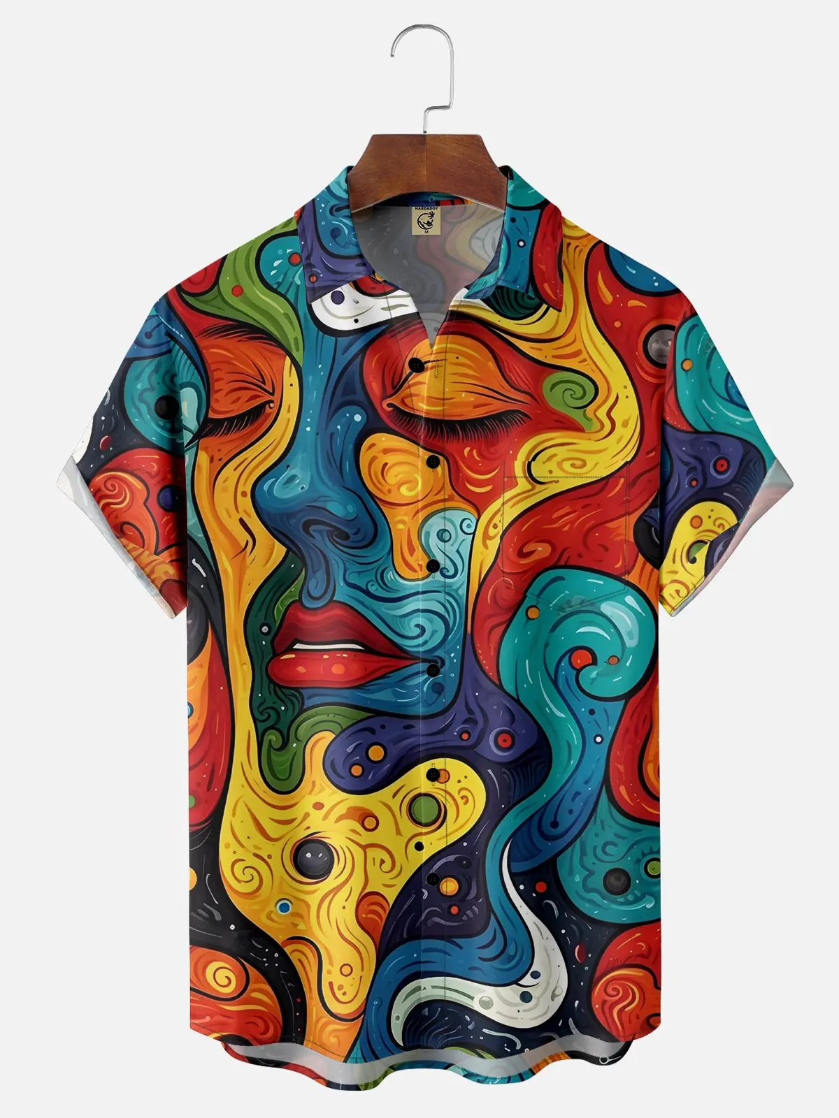 Camisa hawaiana con estampado 3D para hombre, Tops de manga corta con pintura abstracta, ropa informal de verano, camisa de moda urbana para niño, 2024