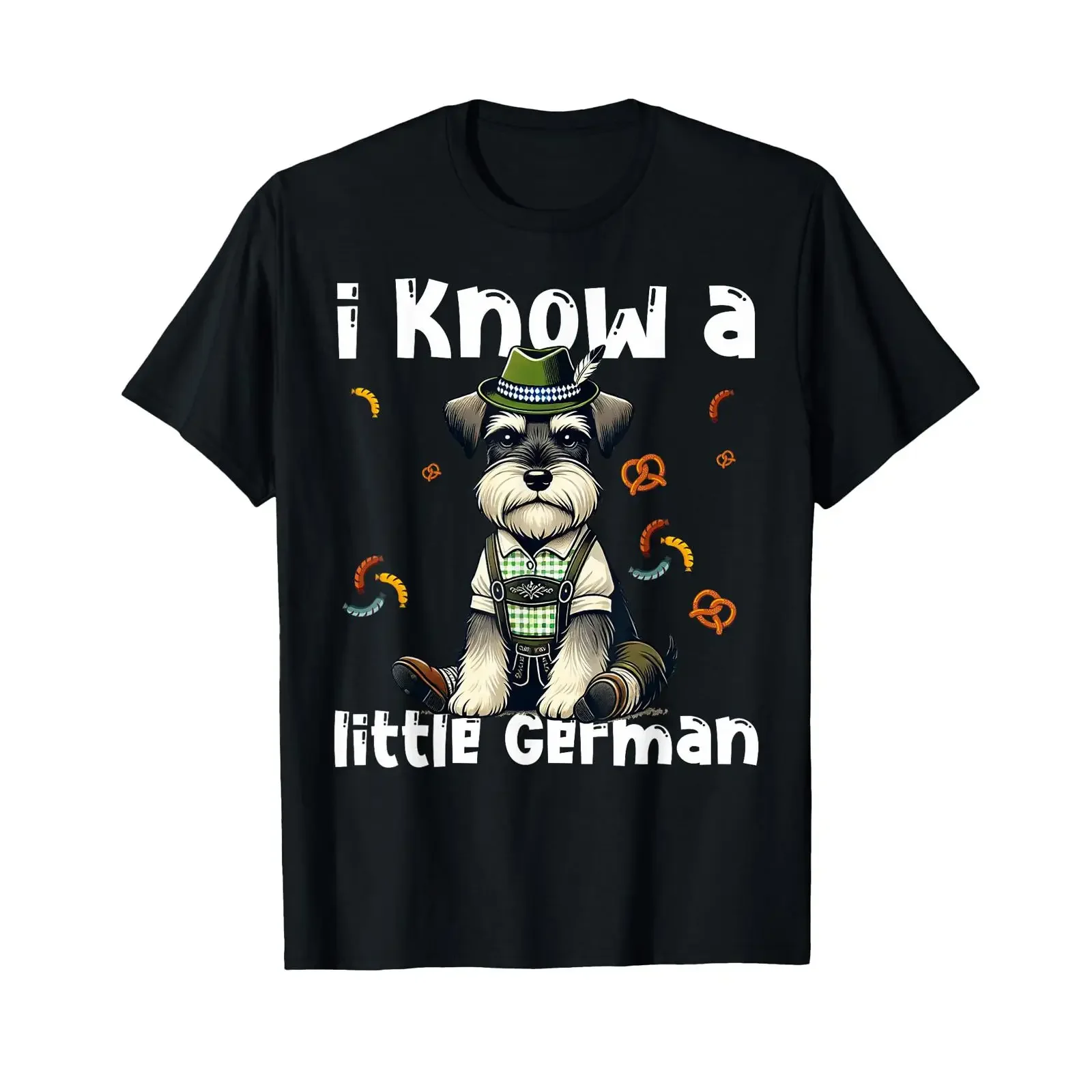 Oktoberfest Miniature Schnauzer I Know Little German Dog T Shirt vintage Washed Stylish Comfortable graphic Versatile fashion
