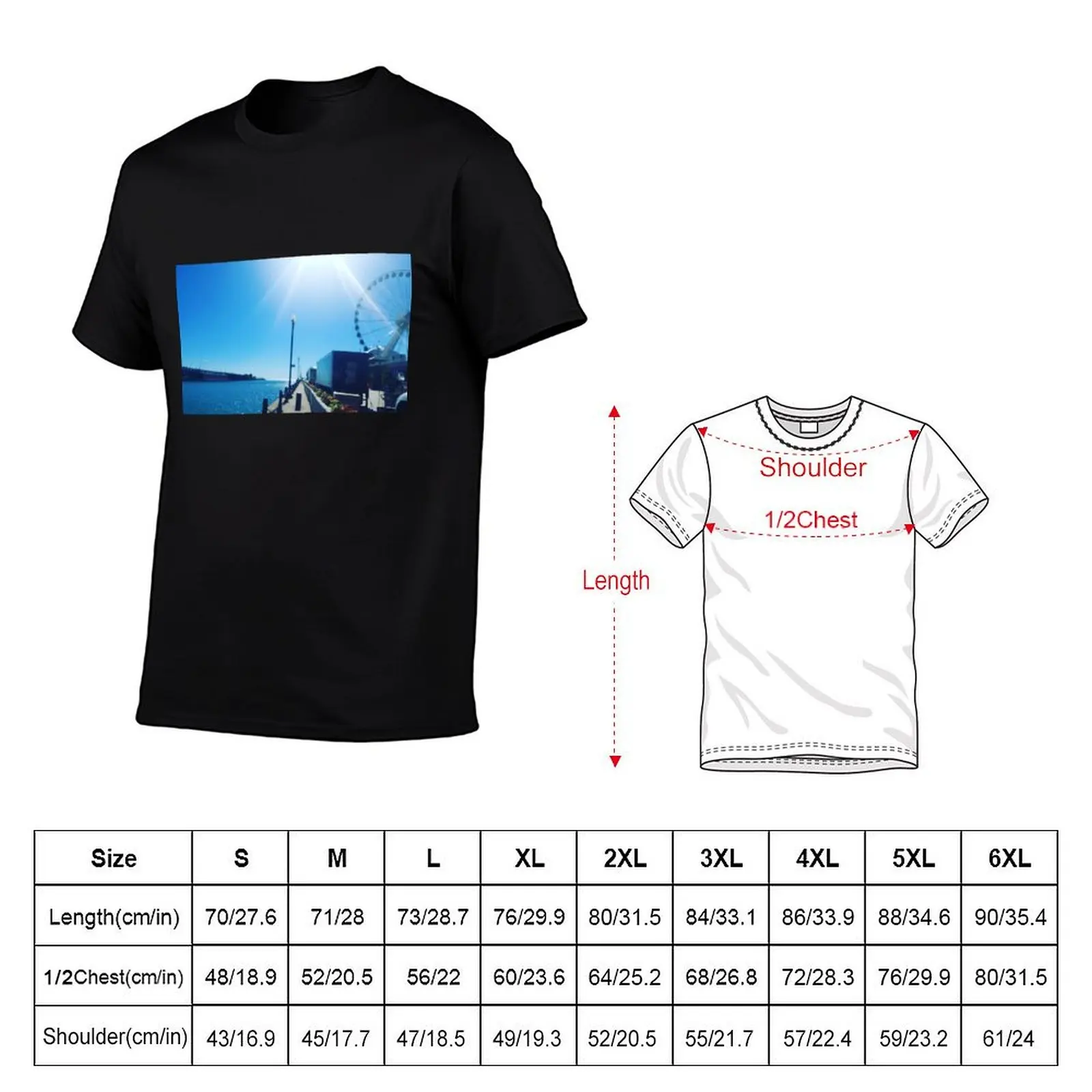 Navy Pier Chicago T-Shirt oversized t shirt luxury designer blue lock Luxury man mens clothing