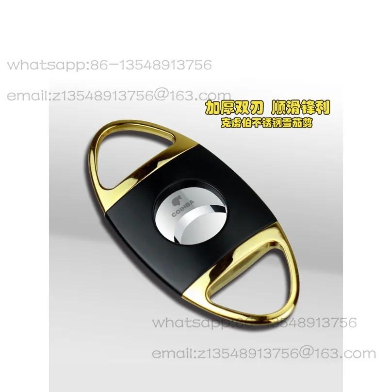 New Promotional Pure Metal Cigar Scissors Stainless Steel Double-edged Thickened Gift Box