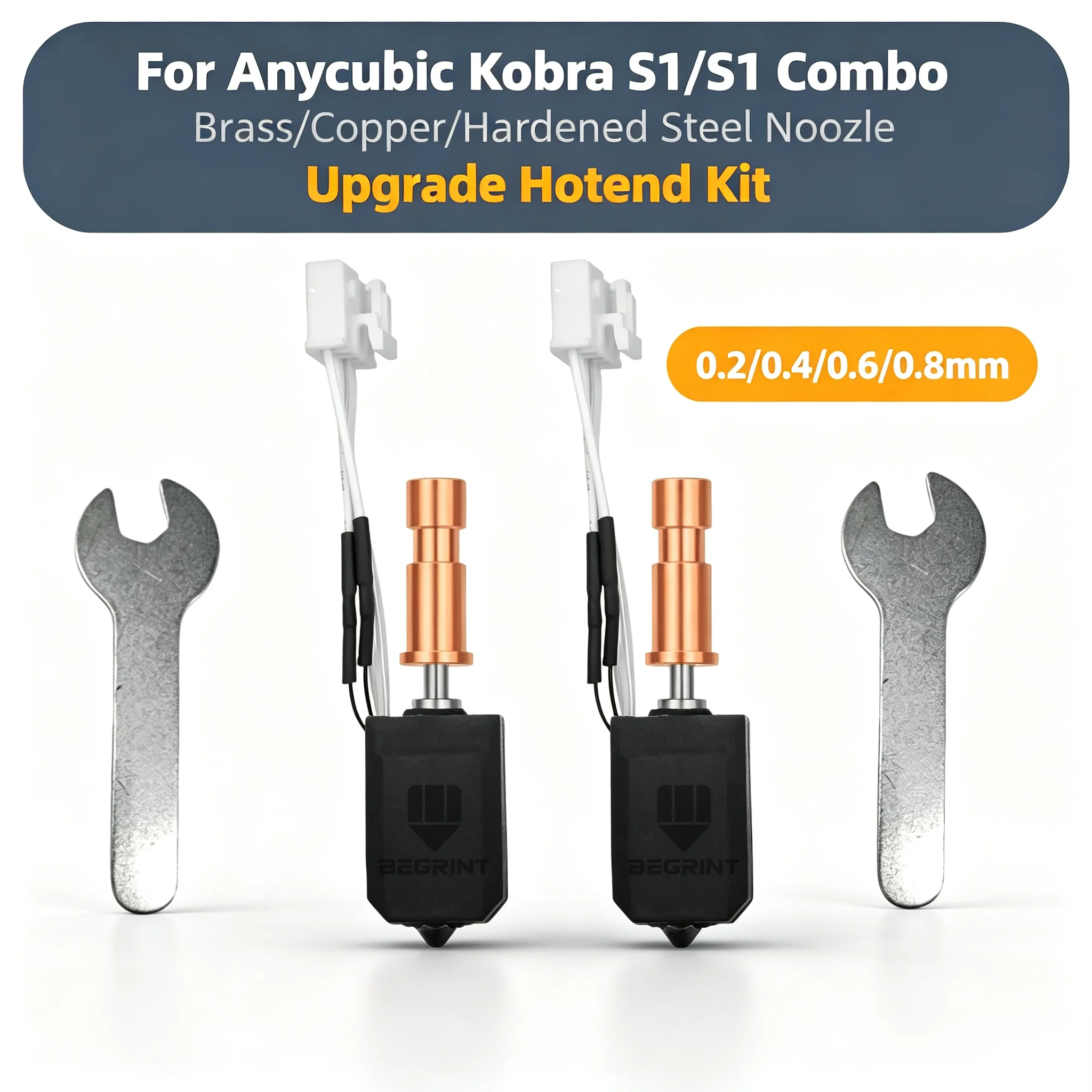 Upgraded Hotend For Anycubic Kobra S1/S1 Combo, 0.2/0.4/0.6/0.8mm Fast Heating Ceramic Hotend Nozzle For Anycubic S1 S1C