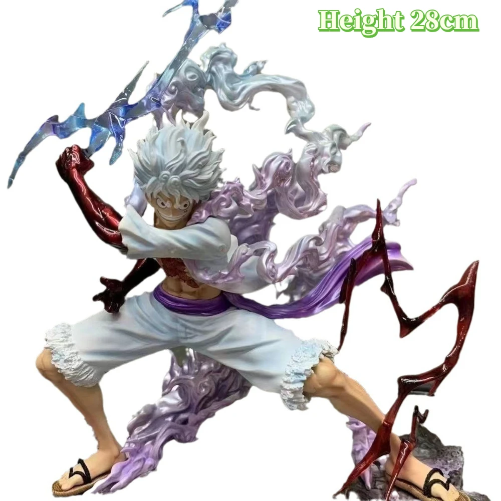 28cm/11.02in One Piece Anime Wink Studio Small Thunderbolt Nika Luffy Figures Pvc Statue Desktop Ornamen Collection Statue Model