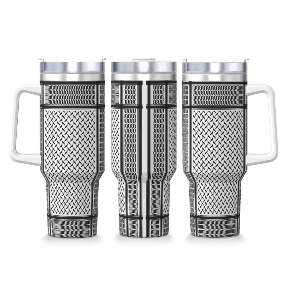 

Стакан из нержавеющей стали Палестинский Keffiyeh Palestined Map с узором Автомобильные кружки с соломинкой для путешествий, портативная бутылка для горячих напитков