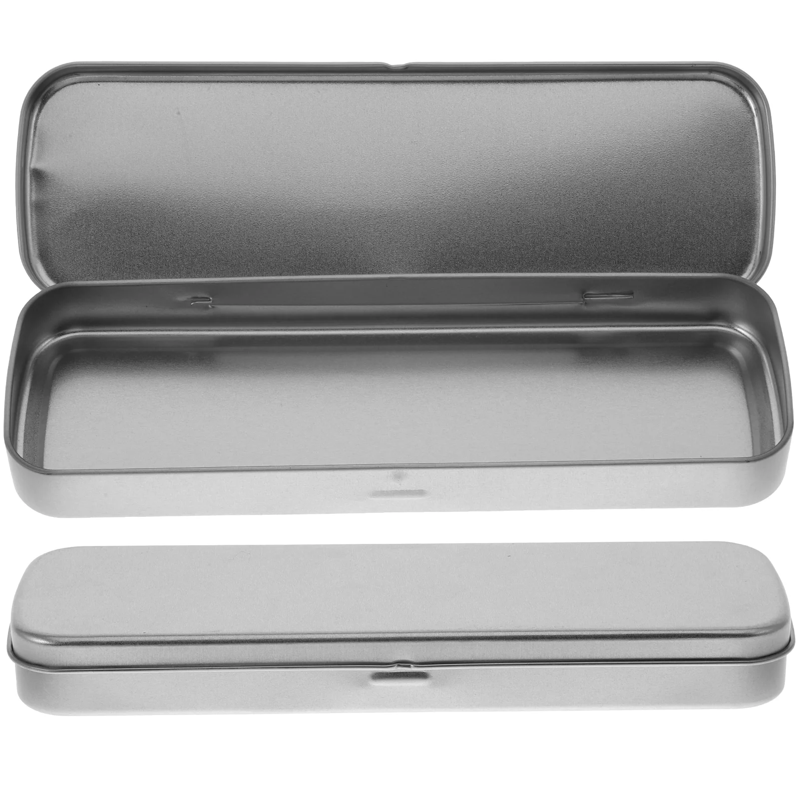 Clear Pencil Case Pouch Metal Pencils Organizers Storage Silver Tinplate Cases Bulk