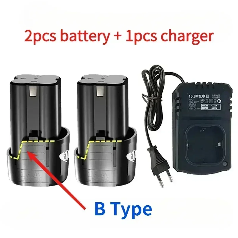 Batteria Litio 16.8V 1500mAh Per Smerigliatrice, Trapano E Cacciavite Elettrico – Ricarica Rapida, 5C, 4 Celle, Lunga Durata (1 Batteria + 1 Caricatore)