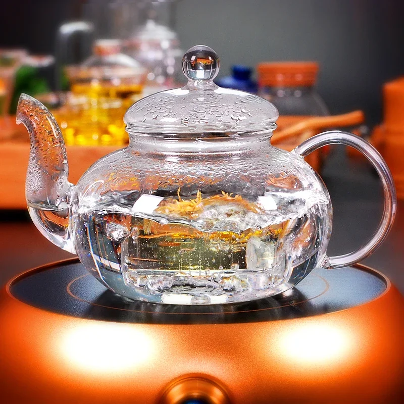 

1000ml Heat Resistant Glass Tea Pot,Glass Teapot with Infuser Leaf Herbal Coffee pot set Practical Bottle Flower TeaCup