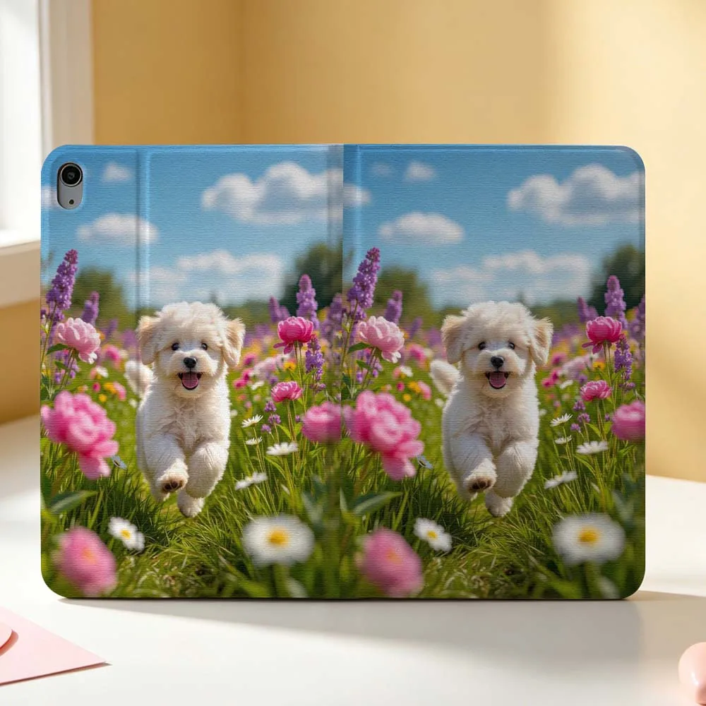 Cute Puppy Pattern For Apple iPad Pro Mini A16 A17 A14 4 5 6 7 6th 12th Gen 9.7 12.9 11 13 M4 inch Tablet Case Pen Tray