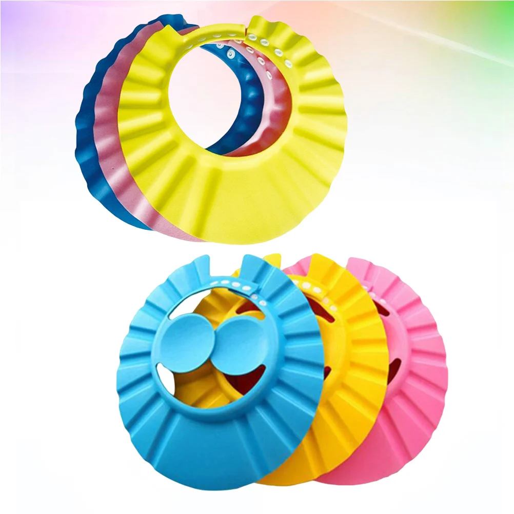 

6Pcs Adjustable Baby Bath Shampoo Shower Cap Infant Comfortable Soft Ear Eye Protection Infant Shower Cap for Newborn Toddler
