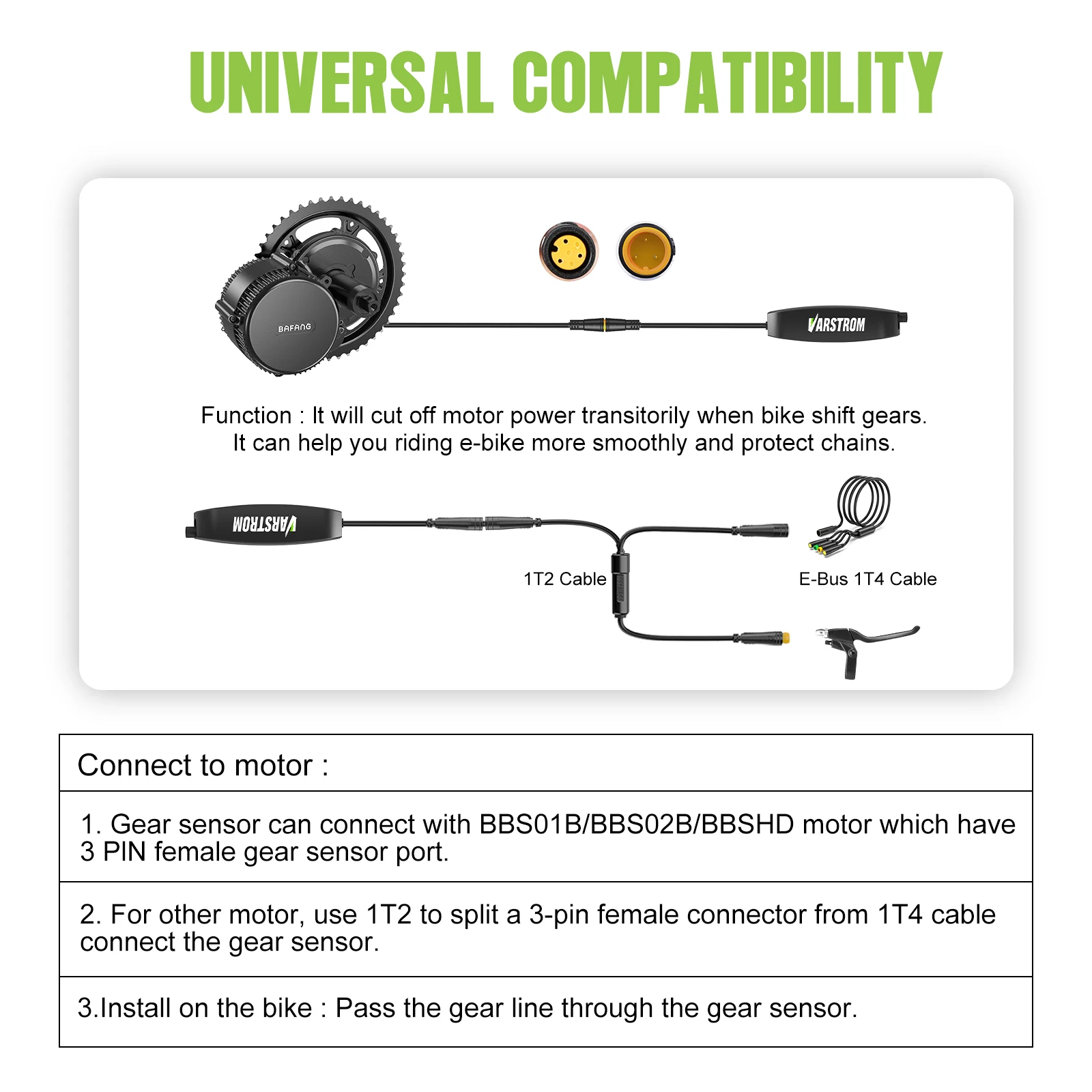Gear Sensor For BAFANG BBS01 BBS02 BBSHD Mid Motor Metal Shell Electric Bike Bicycle Gear Shift Sensor BBS01B BBS02B Waterproof