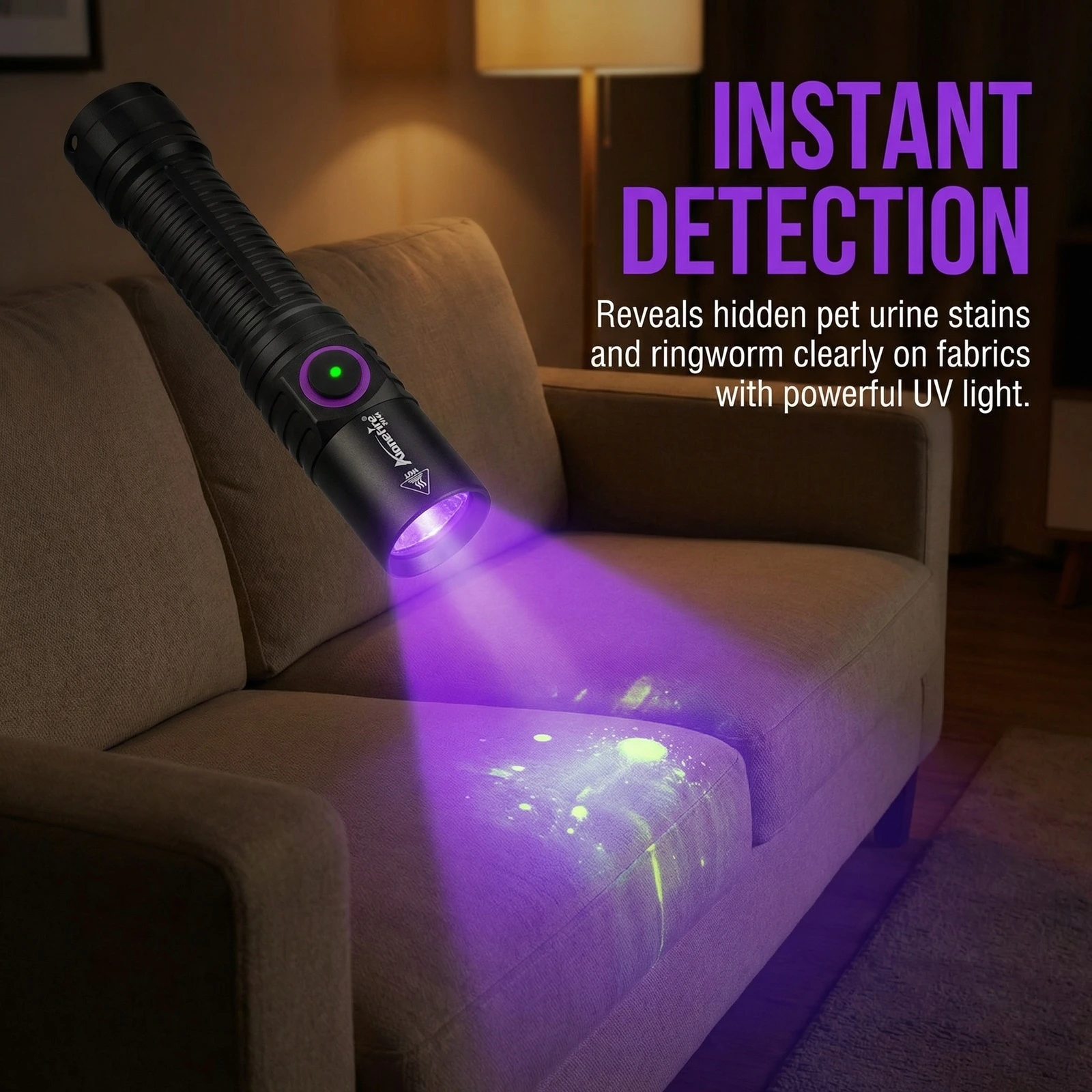 Blacklight 365nm UV LED Flashlight USB Rechargeable Torch Cat Dog Stain Pet Tinea Money Porcelain Ore Jade Check Scorpion lamp