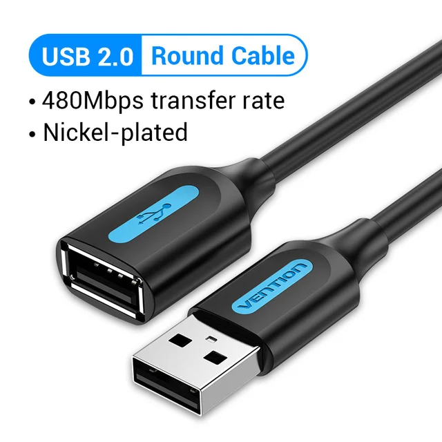 Vention USB 3.0 2.0 Verlängerungskabel Extender Datenkabel Stecker auf Buchse für PC Smart TV Box One SSD Fast Speed USB-Kabelverlängerung