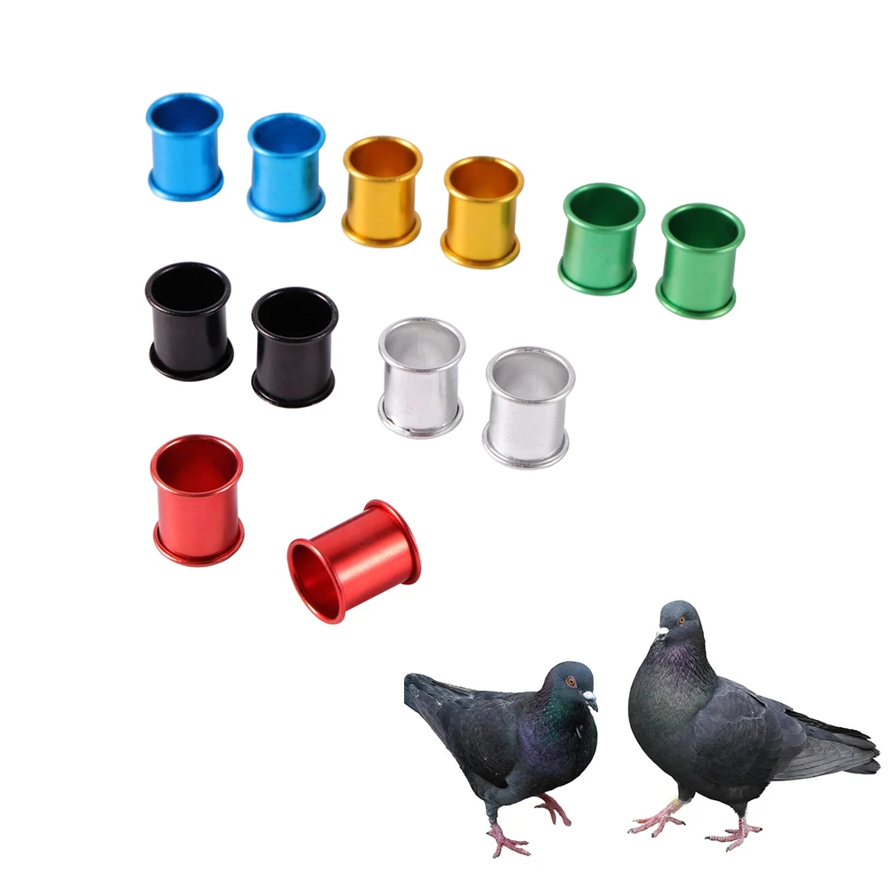 60Pcs 8*10mm Aluminum Pigeon Foot Rings Pigeon Parrot Outdoor Flying Training and Racing Identification Foot Labels 6 Colors