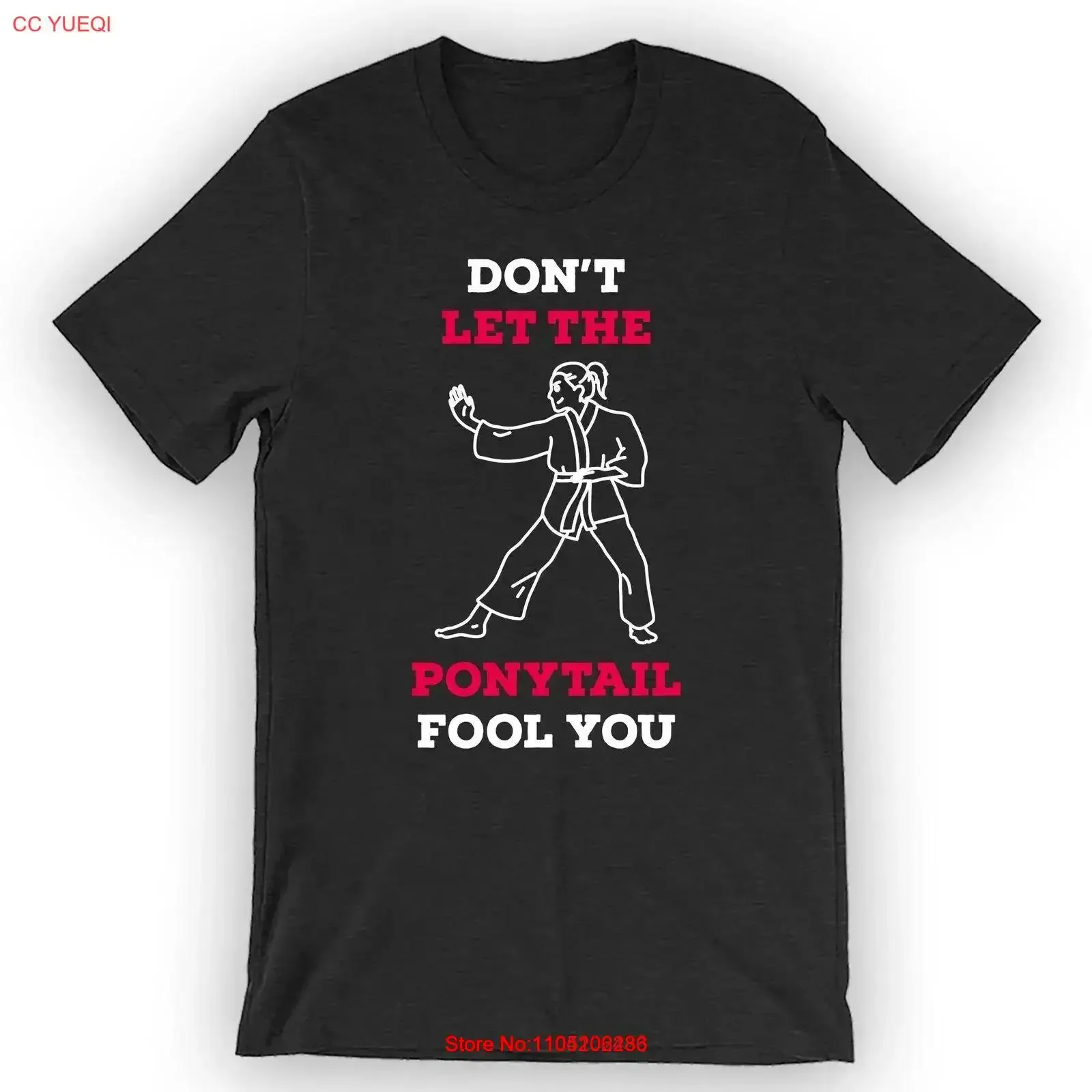 تي شيرت Don't Let The Ponytail Fool You تي شيرت كاراتيه مدرب عتيق مغسول ملابس الشارع كاجوال قابلة للتنفس جرافيك أوم موضة