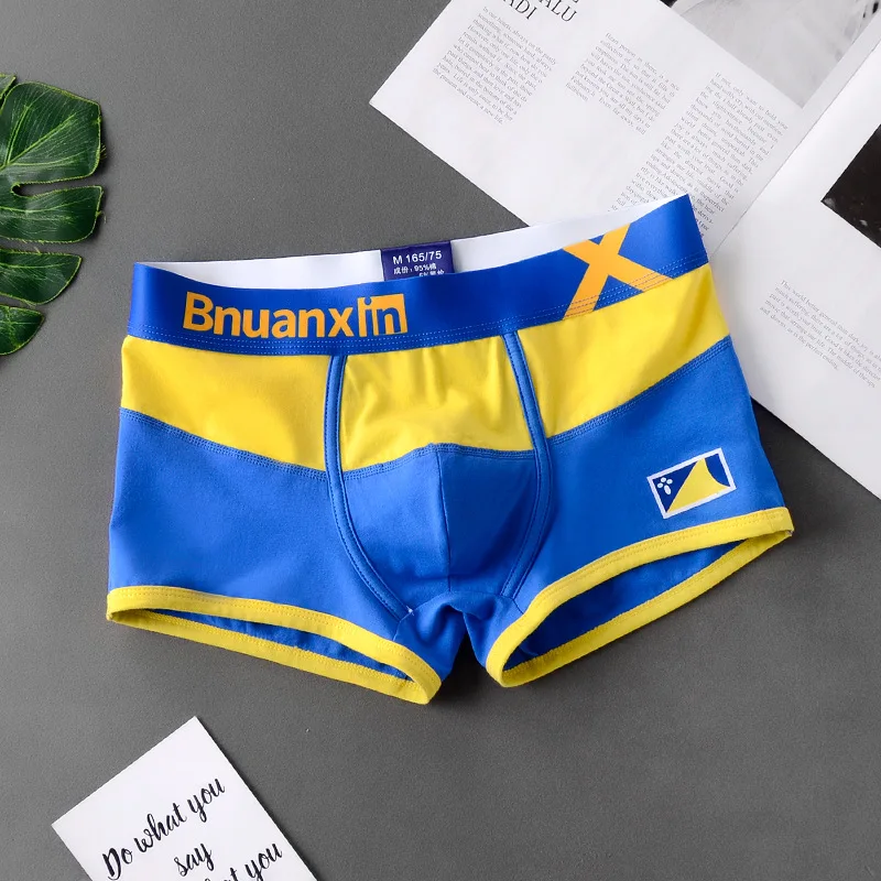 1/3Pcs/Lot Breathable Cotton Men\'s Boxer Panties Colours of national flag male boxer shorts mens underwear comfortable Boyshorts