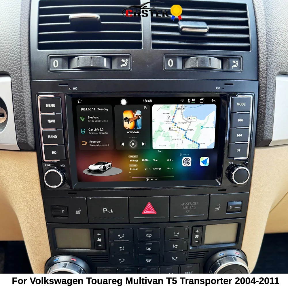 CHSTEK Android 14 Autoradio Stereo für VW Touareg 7L T5 Multivan Transporter 2004-2014 CarPlay Android Auto GPS Navi WIFI BT DSP