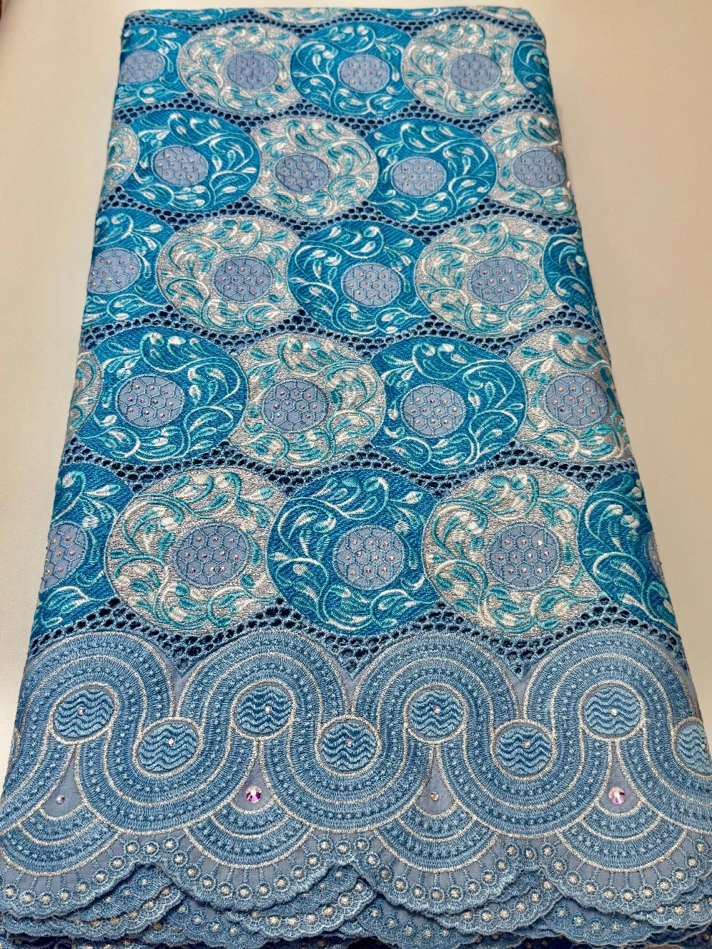 Austria Lace Original 100% Cotton for Celebrants Lurex Embroidered African Voile Lace Fabric with Czech Stones Highest Quality
