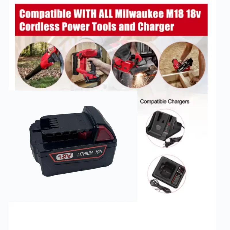 Dobíjecí baterie pro nářadí Milwaukee, 12800mAh, 18V, M18B5, XC, 48-11-2402, 48-11-2411, 2604-22 - náhled 4