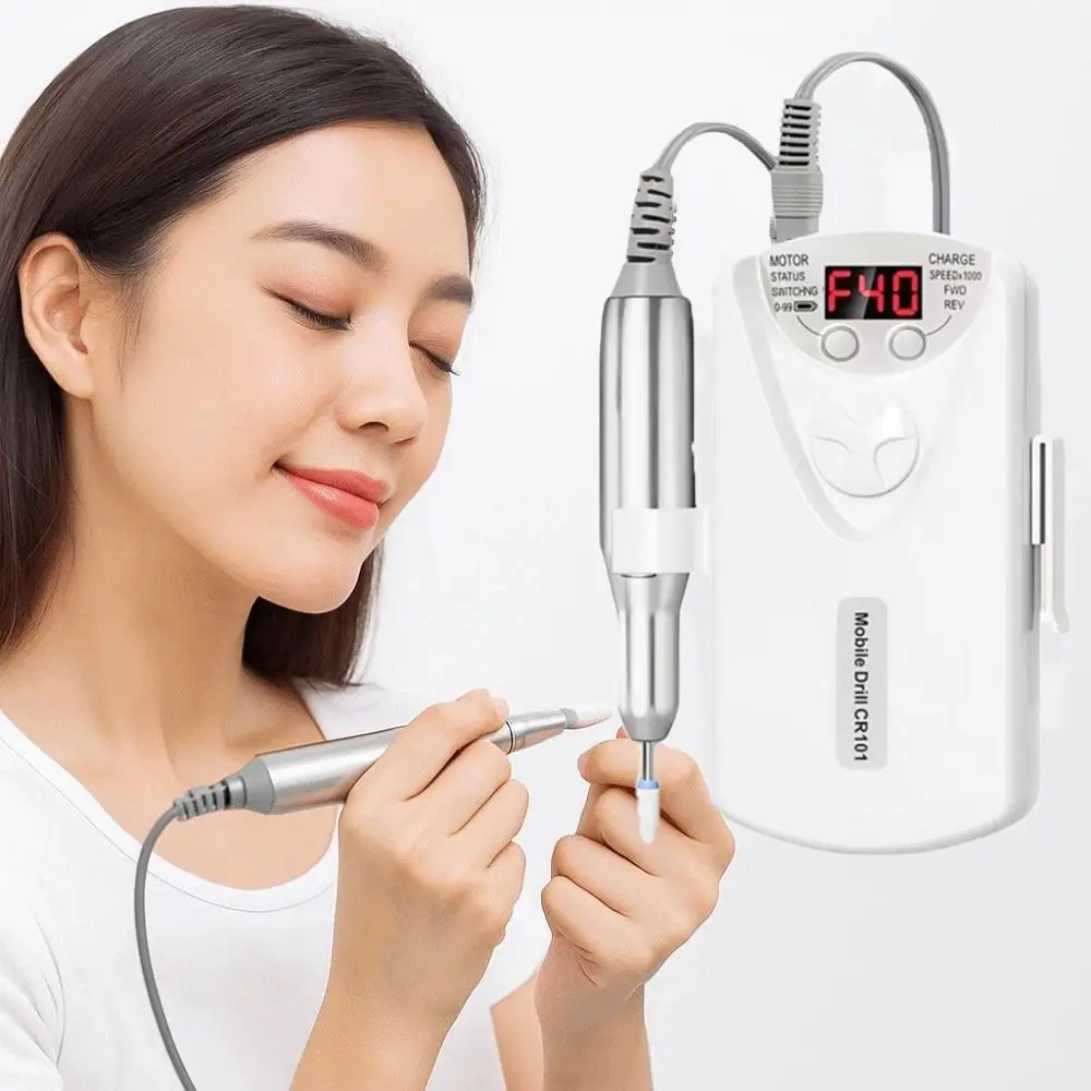 Professional Nail Drill Machine with Drill Bits Low Noise Electric Nail Polisher Dead Skin Removal Multi-functional