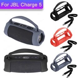 Silicone Cover Case Waterproof Protective Cover Shockproof Anti Drop with Shoulder Strap for JBL Charge 5 Wi-Fi Wireless Speaker