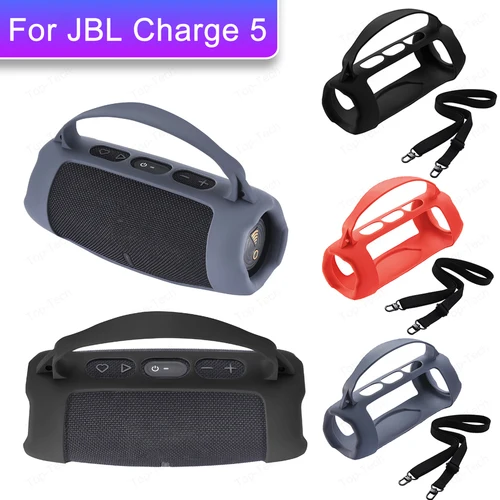 Imagen 1 del producto Funda protectora de silicona para altavoz inalámbrico JBL Charge 5, funda impermeable a prueba de golpes, anticaída con correa para el hombro, Wi-Fi