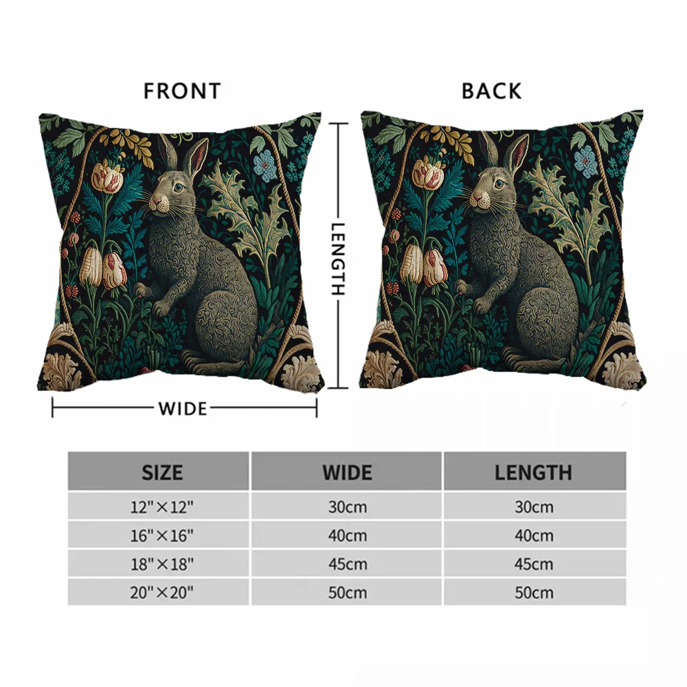 Rabbit Retro Decorative Pillowcases for Sofa Cushions Covers Pillowcase for Living Room Twin Size Bedding Cushion Cover Pillow