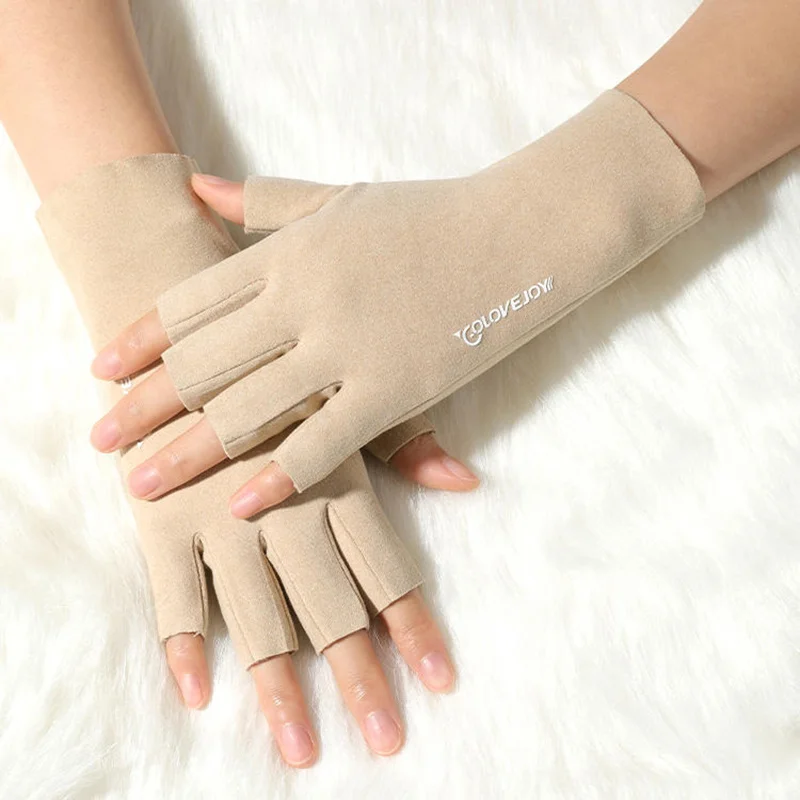 

1Pair Women's Outdoor Fingerless Thermal Gloves, Fashionable Soft and Comfortable Sports Gloves